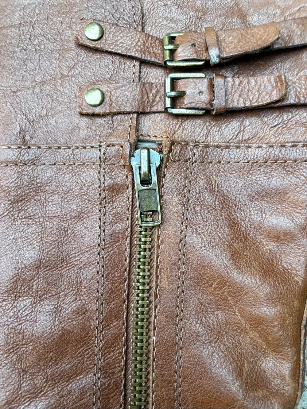 Women's Brown Leather Mid-Calf Riding Boots with Zipper